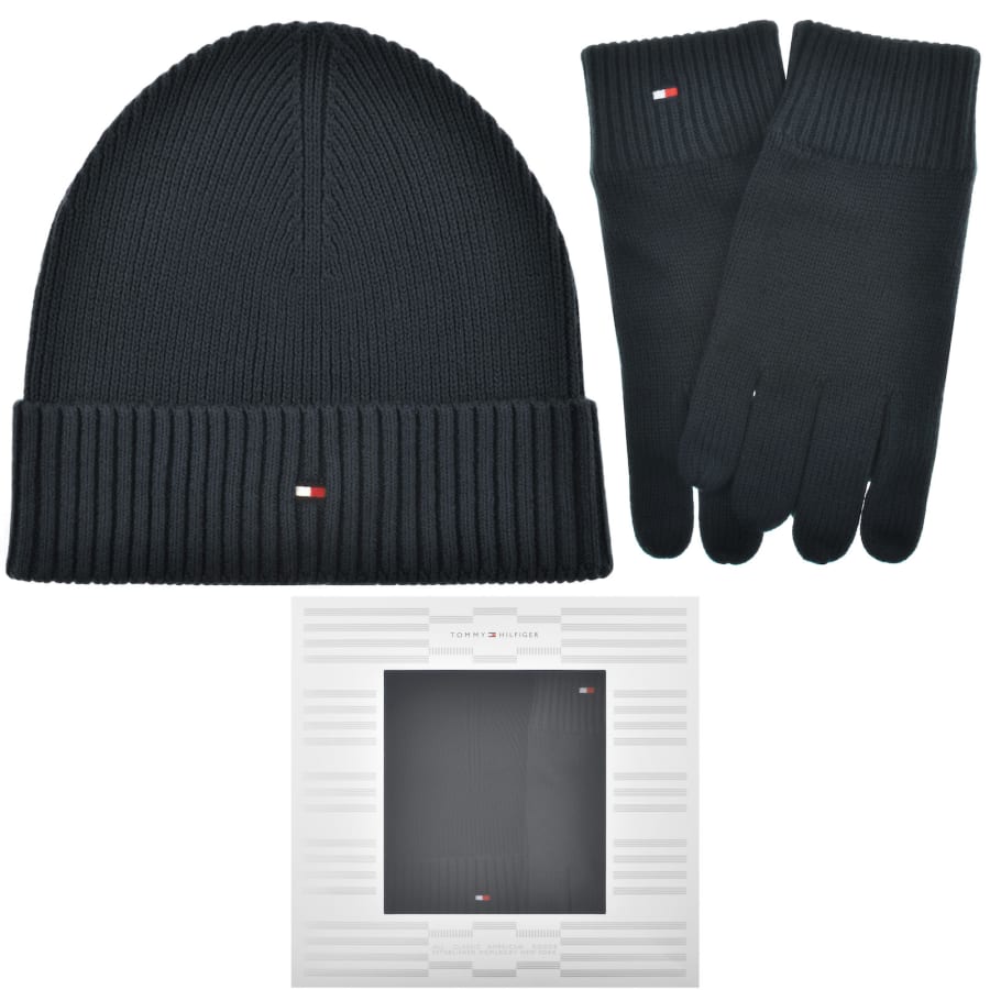 Tommy Hilfiger Beanie And Gloves Gift Set Navy